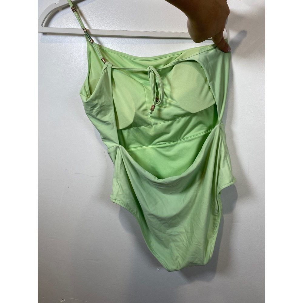 Aerie One Piece Swimsuit Full Coverage Cutout Back Green Size M - Picture 4 of 6